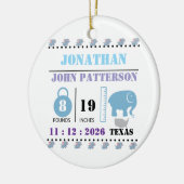 Décoration En Céramique Bébé bleu mignon Eléphant Faire-part de naissance (Gauche)