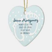 Décoration En Céramique Bébé bleu mou Pieds de garçon (Gauche)