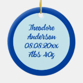 Décoration En Céramique Bébé bleu Papillons et fleurs personnalisés (Dos)