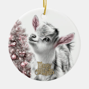Décoration En Céramique Bébé chèvre Noël 20 et VOTRE PHOTO