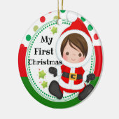 Décoration En Céramique Bébé de Père Noël mon premier ęr Noël (Gauche)