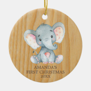 Décoration En Céramique Bébé d'Eléphant mou russe pour Noël