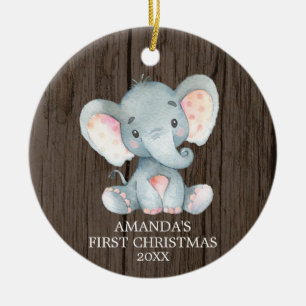 Décoration En Céramique Bébé d'Eléphant mou russe pour Noël
