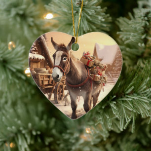 Décoration En Céramique Bébé Donkey Family Orament, Amateurs d'âne Cadeaux
