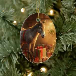 Décoration En Céramique Bébé Donkey Family Orament, Amateurs d'âne Cadeaux