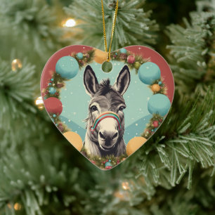 Décoration En Céramique Bébé Donkey Family Orament, Amateurs d'âne Cadeaux