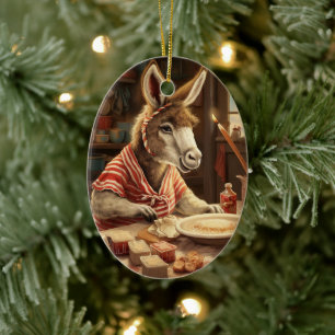 Décoration En Céramique Bébé Donkey Family Orament, Amateurs d'âne Cadeaux