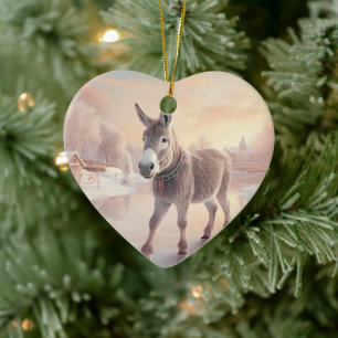 Décoration En Céramique Bébé Donkey Family Orament, Amateurs d'âne Cadeaux