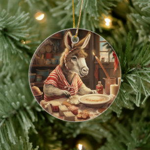 Décoration En Céramique Bébé Donkey Family Orament, Amateurs d'âne Cadeaux