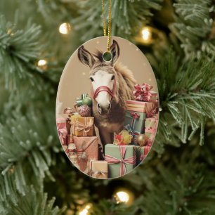 Décoration En Céramique Bébé Donkey Family Orament, Amateurs d'âne Cadeaux
