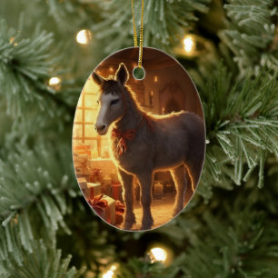 Décoration En Céramique Bébé Donkey Family Orament, Amateurs d'âne Cadeaux