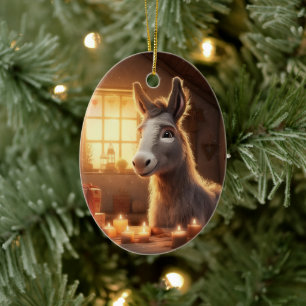 Décoration En Céramique Bébé Donkey Family Orament, Amateurs d'âne Cadeaux