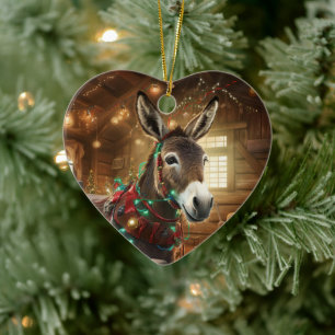 Décoration En Céramique Bébé Donkey Family Orament, Amateurs d'âne Cadeaux