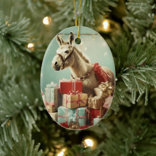 Décoration En Céramique Bébé Donkey Family Orament, Amateurs d'âne Cadeaux