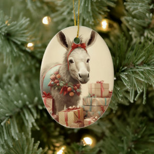 Décoration En Céramique Bébé Donkey Family Orament, Amateurs d'âne Cadeaux