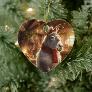 Décoration En Céramique Bébé Donkey Family Orament, Amateurs d'âne Cadeaux