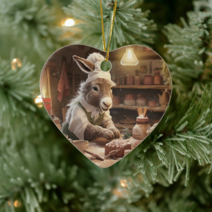 Décoration En Céramique Bébé Donkey Family Orament, Amateurs d'âne Cadeaux