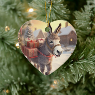 Décoration En Céramique Bébé Donkey Family Orament, Amateurs d'âne Cadeaux
