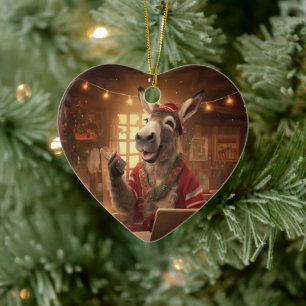 Décoration En Céramique Bébé Donkey Family Orament, Amateurs d'âne Cadeaux