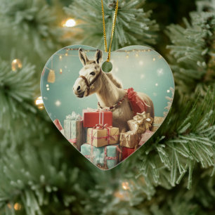 Décoration En Céramique Bébé Donkey Family Orament, Amateurs d'âne Cadeaux