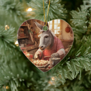 Décoration En Céramique Bébé Donkey Family Orament, Amateurs d'âne Cadeaux
