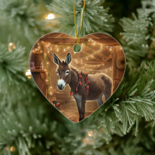 Décoration En Céramique Bébé Donkey Family Orament, Amateurs d'âne Cadeaux