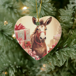 Décoration En Céramique Bébé Donkey Family Orament, Amateurs d'âne Cadeaux