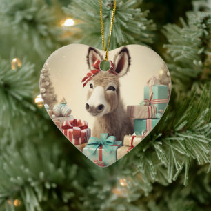 Décoration En Céramique Bébé Donkey Family Orament, Amateurs d'âne Cadeaux