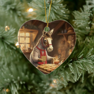 Décoration En Céramique Bébé Donkey Family Orament, Amateurs d'âne Cadeaux