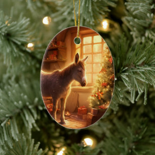 Décoration En Céramique Bébé Donkey Family Orament, Amateurs d'âne Cadeaux