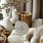 Décoration En Céramique bébé élégant moderne premier noël bébé<br><div class="desc">Le design de Noël du bébé. Motif d'arbre de Noël dessiné à la main avec espace pour le nom des bébés,  l'année et la photo et autres détails sur le dos. partie d'une collection.</div>
