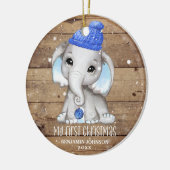 Décoration En Céramique Bébé Eléphant mignon PREMIER NOËL Rustique (Gauche)