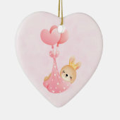 Décoration En Céramique Bébé mignon dans une couverture de coeur (Droite)