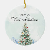 Décoration En Céramique Bébé simple Première photo de Noël en céramique (Devant)