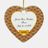 Décoration En Céramique Bébé's Swirling Gold Photo Keepsaké Noël (Dos)