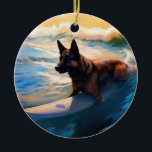 Décoration En Céramique Belge Shepherd Beach Surf Peinture<br><div class="desc">Plongez dans le monde ludique de l'aventure canine avec cette peinture captivante. Un chien en ébullition se rend aux vagues, chevauchant habilement le surf sur une plage baisée par le soleil. L'oeuvre d'art vibrante capte magnifiquement l'essence de l'excitation au bord de la plage tandis que le chien court sans crainte...</div>