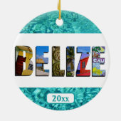 Décoration En Céramique Belize Tropical Beach Blue Ocean Christmas (Dos)