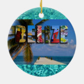 Décoration En Céramique Belize Tropical Beach Blue Ocean Christmas (Dos)