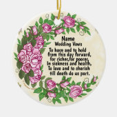 Décoration En Céramique Belle coutume Rose Mariage Vows ornament (Devant)