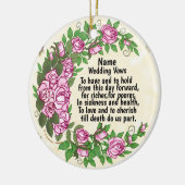 Décoration En Céramique Belle coutume Rose Mariage Vows ornament (Gauche)