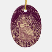 Décoration En Céramique Belle dame avec guitare (Devant)