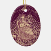 Décoration En Céramique Belle dame avec guitare (Dos)