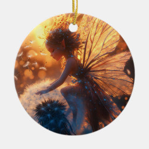 Décoration En Céramique Belle fée solaire avec Dandelion