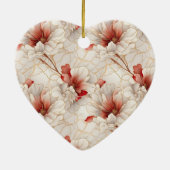 Décoration En Céramique Belle Flore Rouge Blanc (Dos)