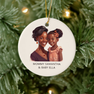 Décoration En Céramique Belle maman et fille noire (19)