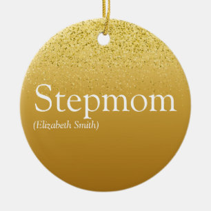 Décoration En Céramique Belle-mère élégante paillettes or glamour