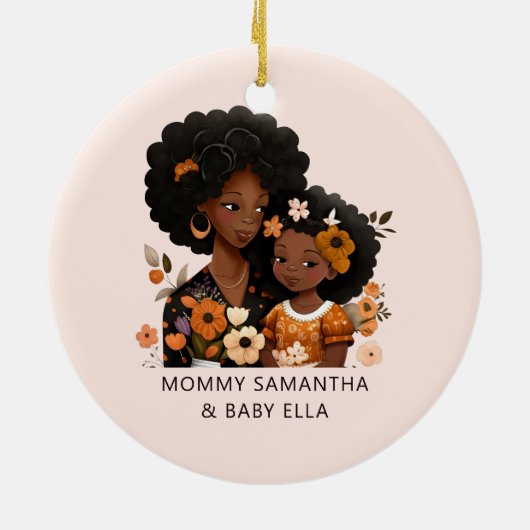 Décoration En Céramique Belle mère et fille noire (16) (Dos)