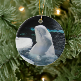 Décoration En Céramique Belle White Beluga Whale Holiday