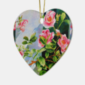 Décoration En Céramique Belles roses roses roses, roses rouges, aquarelle (Gauche)