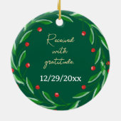 Décoration En Céramique Bénéficiaire de la transplantation de foie Noël pe (Dos)